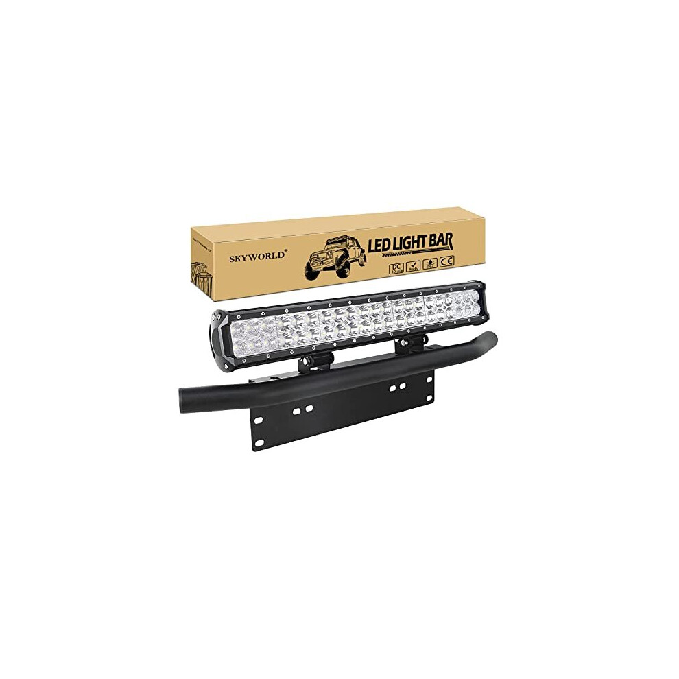 Skyworld Led Bar, 20 Inch 126W Spot Flood Combo Beam Work Driving Lamp With License Plate Mounting Bracket For Truck Car Atv Suv 4X4 Truck Light 634715352842