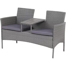 (Without Cover) EVRE Lisbon 2 Seater Rattan Bench for Balcony