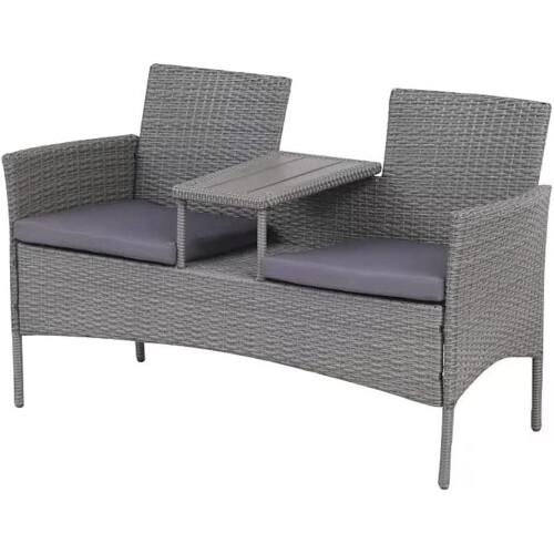(Without Cover) EVRE Lisbon 2 Seater Rattan Bench for Balcony