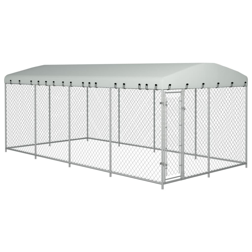 vidaXL Outdoor Dog Kennel with Roof 8x4x2,3 m