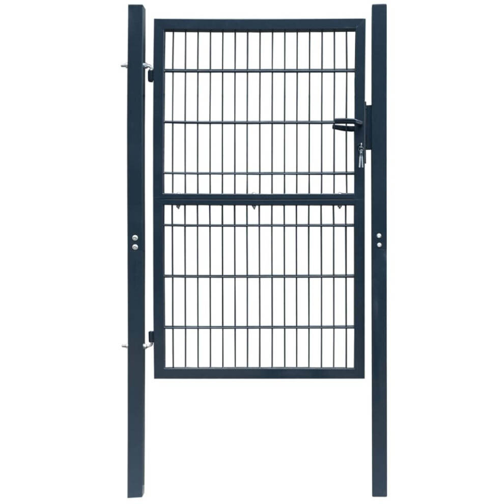 vidaXL Fence Gate Anthracite Grey Patio Outdoor Single Door Barrier Border