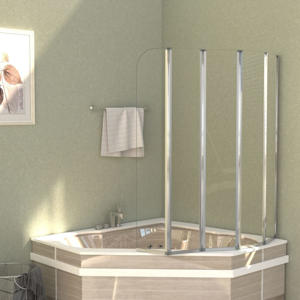 Vidaxl Bath Enclosure 140Cm Tempered Glass Transparent Bathroom Shower Screen 8719883824918