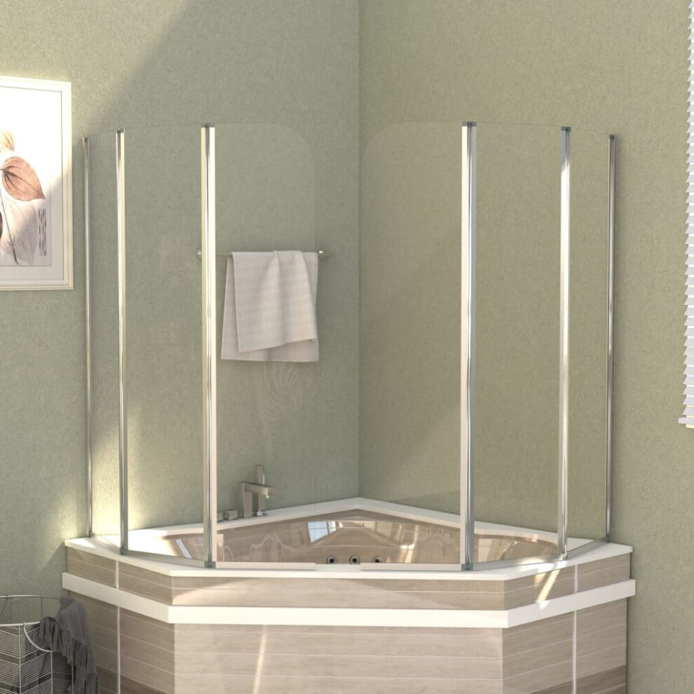 Vidaxl 2X Bath Enclosures 104X130cm Tempered Glass Transparent Shower Screen 8719883824956
