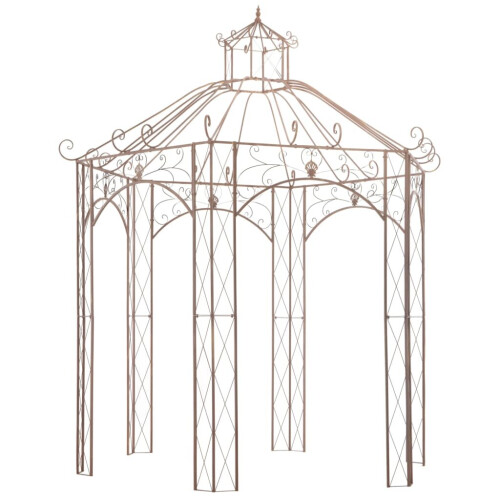 vidaXL Garden Pavilion Antique Brown 3m Iron Outdoor Patio Rose Arch Gazebo