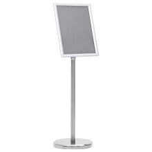 vidaXL A4 Pedestal Poster Stand Silver Aluminium Alloy Retail Display Holder