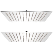 vidaXL 2x Rain Shower Head Stainless Steel 30x30cm Water Saving Bath Accessory