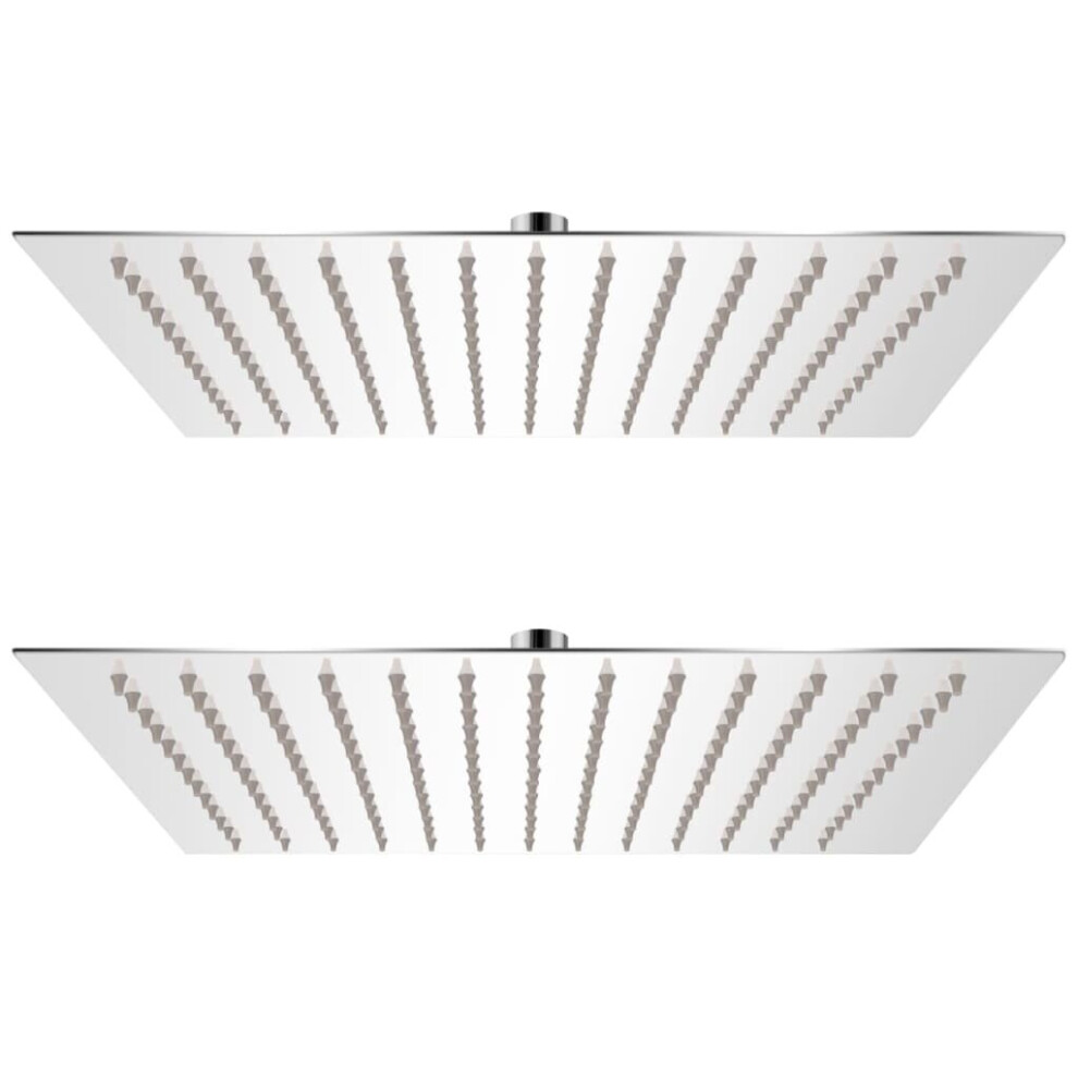 Vidaxl 2X Rain Shower Head Stainless Steel 30X30cm Water Saving Bath Accessory
