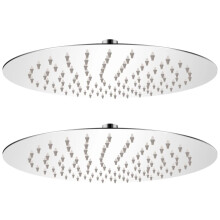 vidaXL 2x Rain Shower Head Stainless Steel 25cm Water Saving Bath Accessory