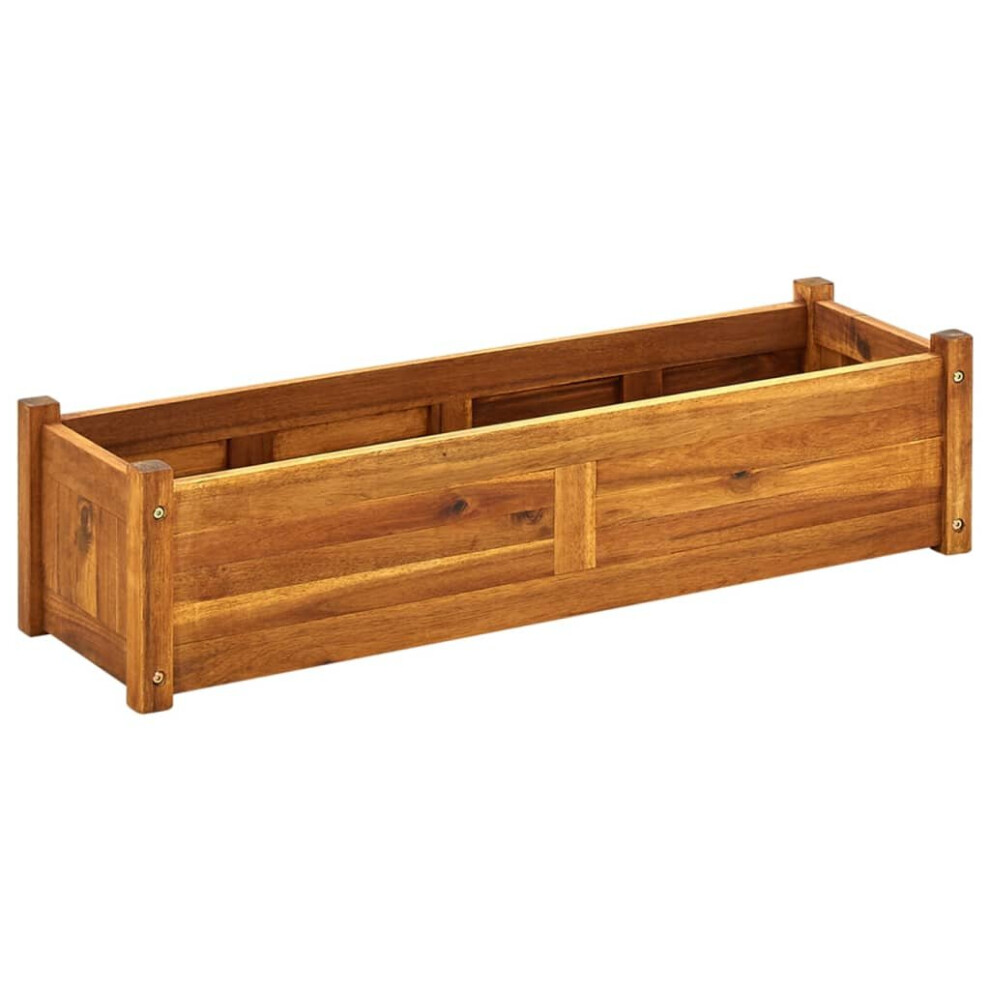 vidaXL Garden Raised Bed Acacia Wood 100x30x25cm Vegetable Flower Pot Bed