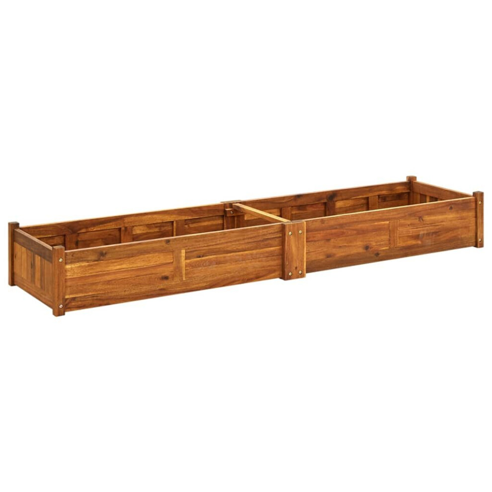 vidaXL Garden Raised Bed Acacia Wood 200x50x25cm Vegetable Flower Pot Bed