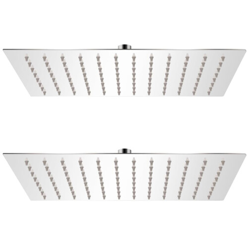 VidaXL vidaXL 2x Rain Shower Head Stainless Steel 20x30cm Water Saving Bath Accessory