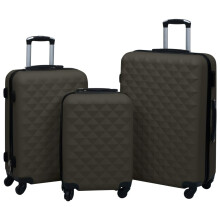 vidaXL 3x Hardcase Trolley Set Anthracite ABS Space-saving Travel Luggage