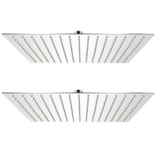 vidaXL 2x Rain Shower Head Stainless Steel 40x40cm Water Saving Bath Accessory