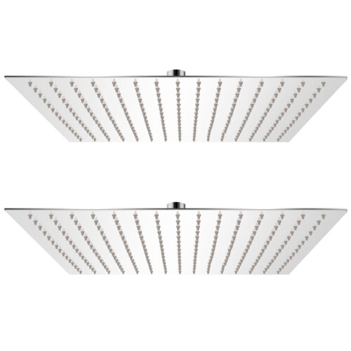 VidaXL vidaXL 2x Rain Shower Head Stainless Steel 40x40cm Water Saving Bath Accessory