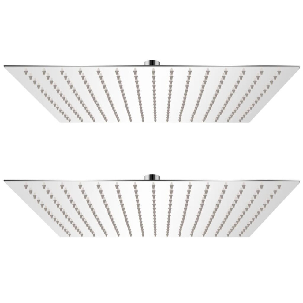 Vidaxl 2X Rain Shower Head Stainless Steel 40X40cm Water Saving Bath Accessory