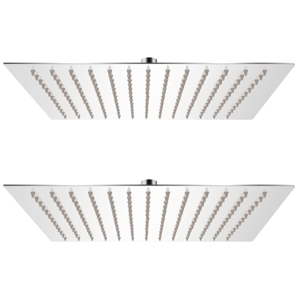vidaXL 2x Rain Shower Head Stainless Steel 25x25cm Water Saving Bath Accessory-image-OPC-P58RKYX-NEW