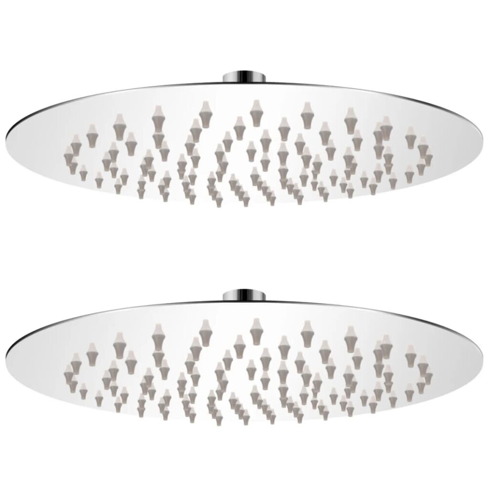 Vidaxl 2X Rain Shower Head Stainless Steel 20Cm Water Saving Bath Accessory