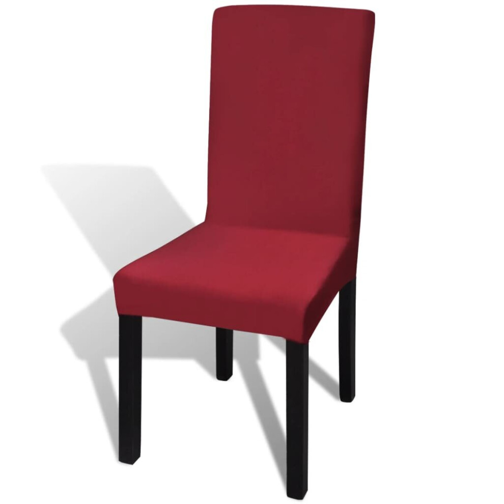 vidaXL 6x Straight Stretchable Chair Cover Bordeaux Universal Seat Slipcover