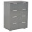 VidaXL vidaXL Sideboard High Gloss Grey Engineered Wood Side Cabinet Drawer Unit 2