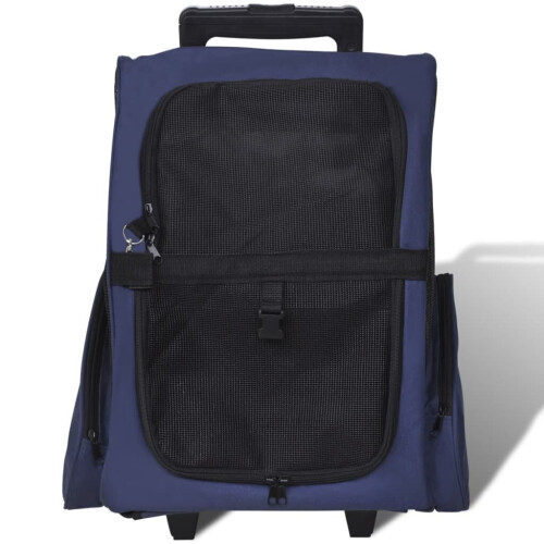 VidaXL vidaXL Foldable Multipurpose Pet Trolley Blue Doggy Travel Trailer Stroller 1