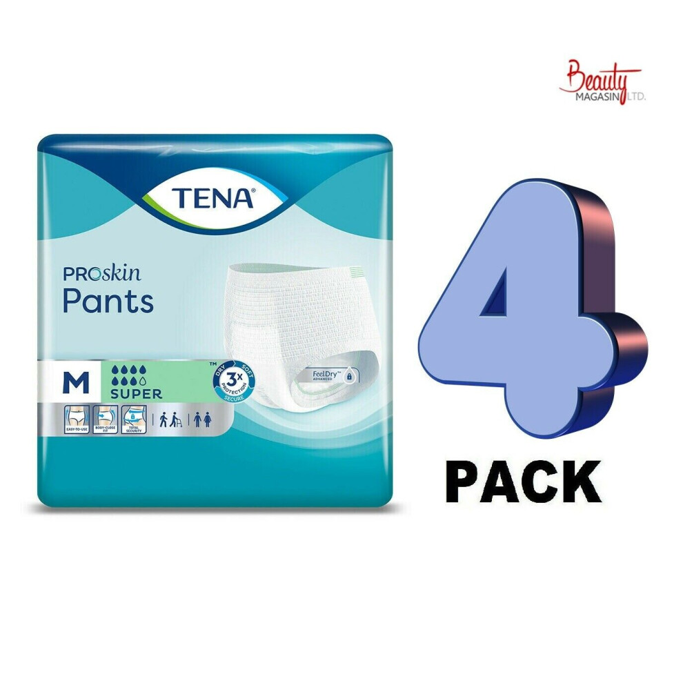 TENA Pants Super - Medium - Case - 4 Packs of 12 - Incontinence Pants