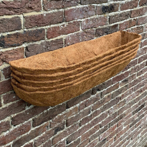 Selections Pack of 5 Coco Wall Trough Garden Planter Liners (75cm) 1