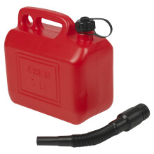 (1) 5 Litre Red Plastic Fuel Jerry Can Spout Container