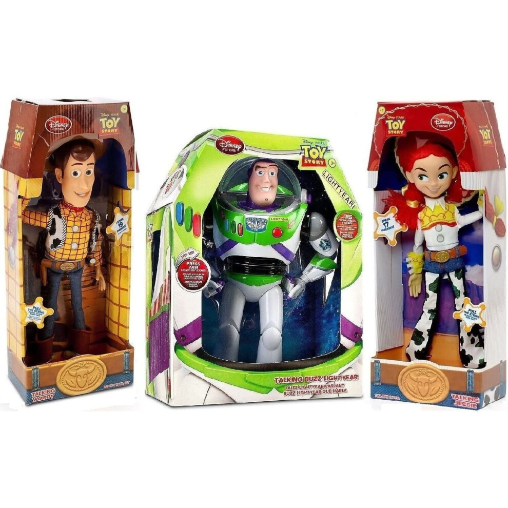 Toy Story Woody, Buzz Lightyear, Jessie Cowgirl TALKING Action Figure