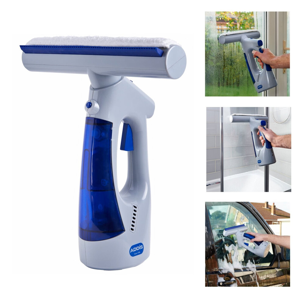 Addis 3-In-1 Rechargeable Window Vacuum With Integrated Spray & Microfibre Head