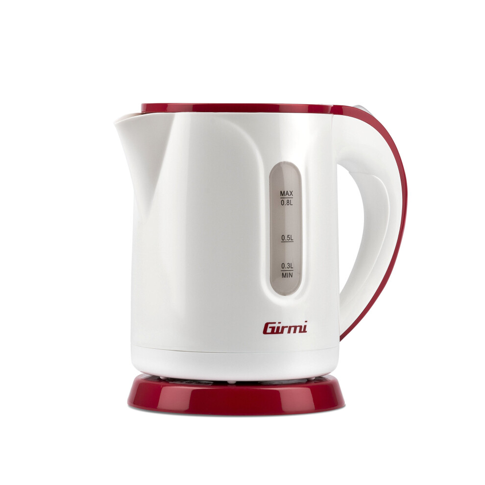 Girmi BL10 Bollitore Electric Compact Small 0.8 Litre Kettle 900 W White-Red