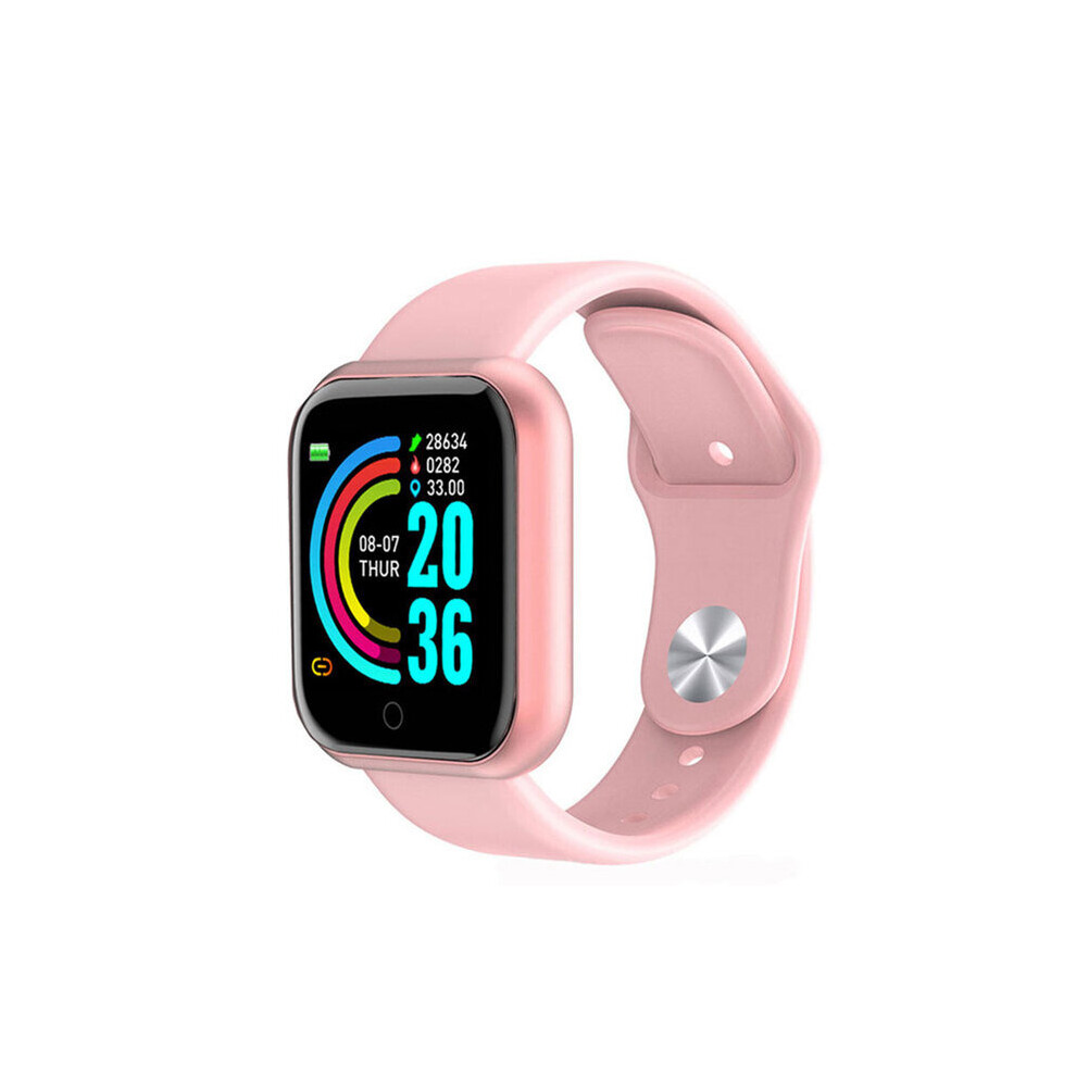 (Pink) Pro Bluetooth Smart Watch Men Women Y68 Blood Pressure Heart Rate Monitor Sport Smartwatch Fitness Tracker