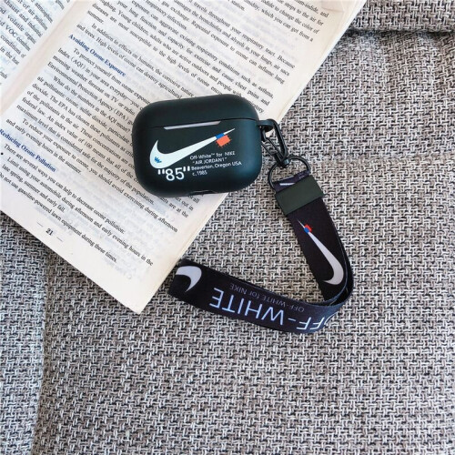 (Black AirPods Pro) With Lanyard Headphones Earphone Cases Off White Black Nike Airpods Case 1 2 Pro