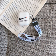 (White AirPods 1/2) With Lanyard Headphones Earphone Cases Off White Black Nike Airpods Case 1 2 Pro