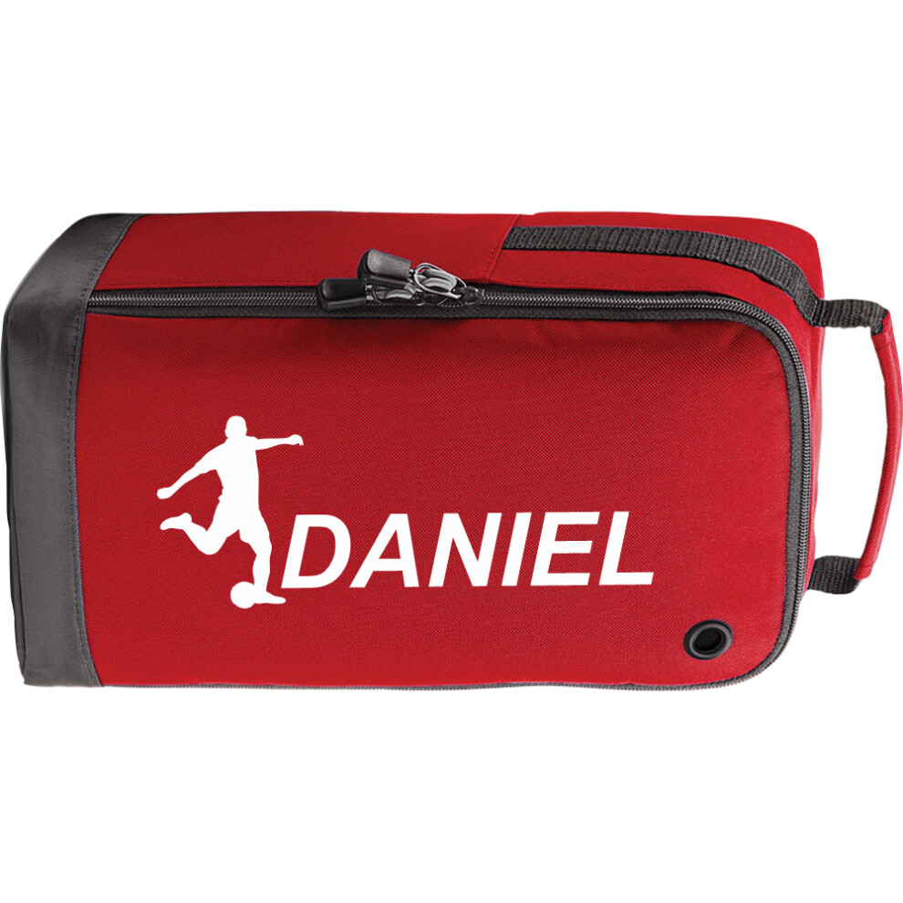 (Red) Children Personalised Football Boot Bag Shoe Bag