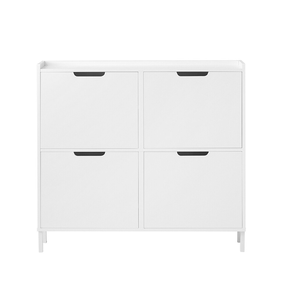 SoBuy FSR100-W, 4 Drawers Shoe Cabinet Shoe Rack Shoe Storage Cupboard
