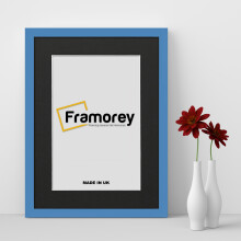 (20x18" Pic (24x22" Frame)) Blue Picture Frame Photo Frames With Black Mount Wall Art Hanging Frame Home Decor Frame
