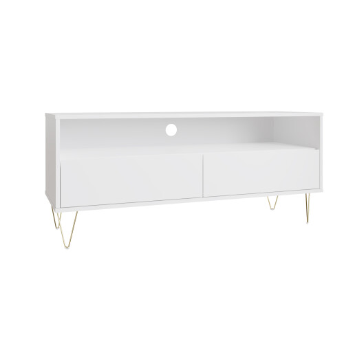 Timber Art Design UK TV Cabinet with 2 Drawers - White 2