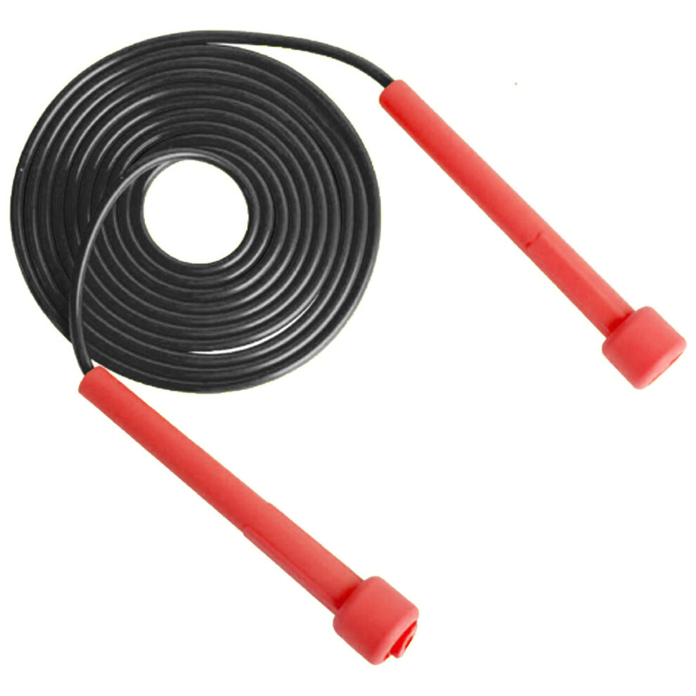 (Black With Red Handle) Skipping rope - Speed Exercise Boxing Gym Fitness Adult Kids Free P&P 