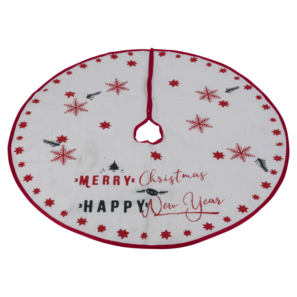 Urbn Living (120Cm Fluffy) Santa Reindeer Christmas Tree Skirt Xmas Cover White