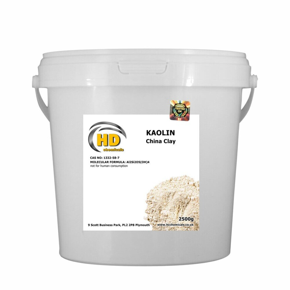 Hd Chemicals Ltd White (2500G - 2.5Kg) Kaolin Clay Powder Face Mask China Clay