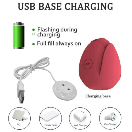 Waterproof Realistic, Massager Silent Sucking Vibrator Clit Rose 2