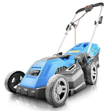 Hyundai 1600w 230v Corded Electric Rotary Lawnmower With Rear Roller, 38cm Cutting Width, Mulching, 30l Box, 5 Heights, 10m Power Cable,
