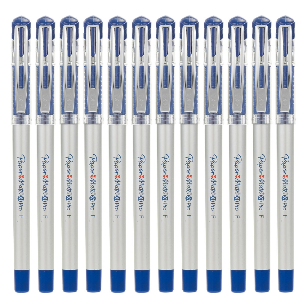 (Blue) 12 Pcs 0.5mm Comfort Grip School Gel Writing Pens