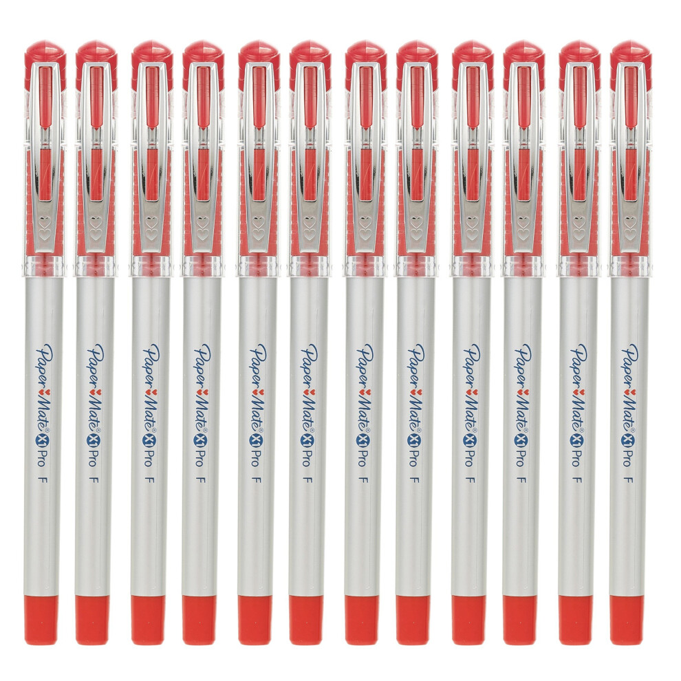 (Red) 12 Pcs 0.5mm Comfort Grip School Gel Writing Pens