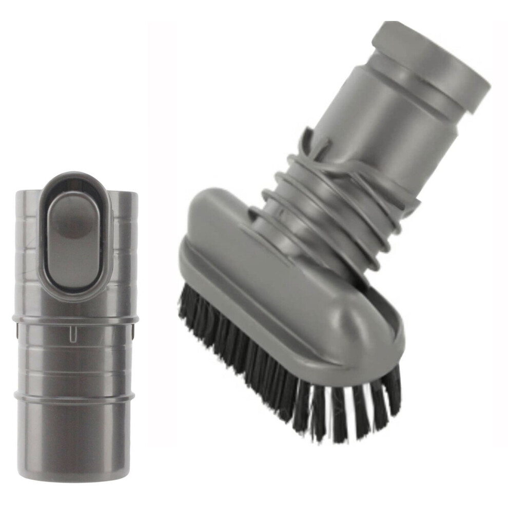 Spares2go Stubborn Dirt Dusting Brush Tool + Adaptor Kit For All Main Models Of Dyson Vacuums