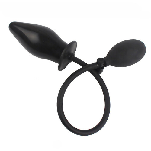Waterproof Black Flexible Silicone Inflatable Butt Plug Anal Stretcher 1