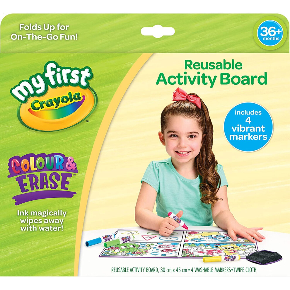 Crayola 921382.006 Color & Erase Resuable Activity Board, Multi Multicoloured