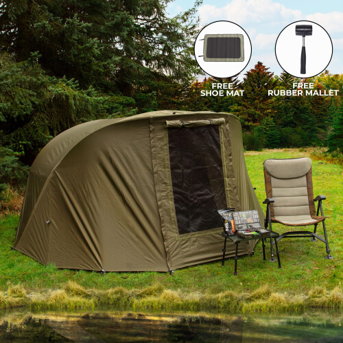 Carp Fishing Bivvy Tent 1-2 Man Overnight Shelter Dome Tackle Brolly  Overwrap on OnBuy