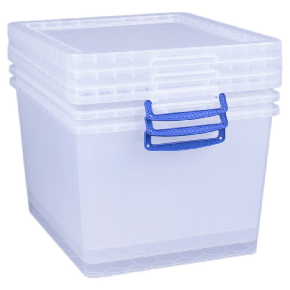 Really Useful Set Of 3 33.5 Litre Plastic Nesting Boxes - Clear