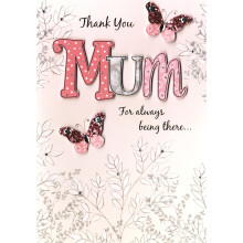 Thank You Mum Mother's Day Card For You Embellished Mothers Day Greeting Cards